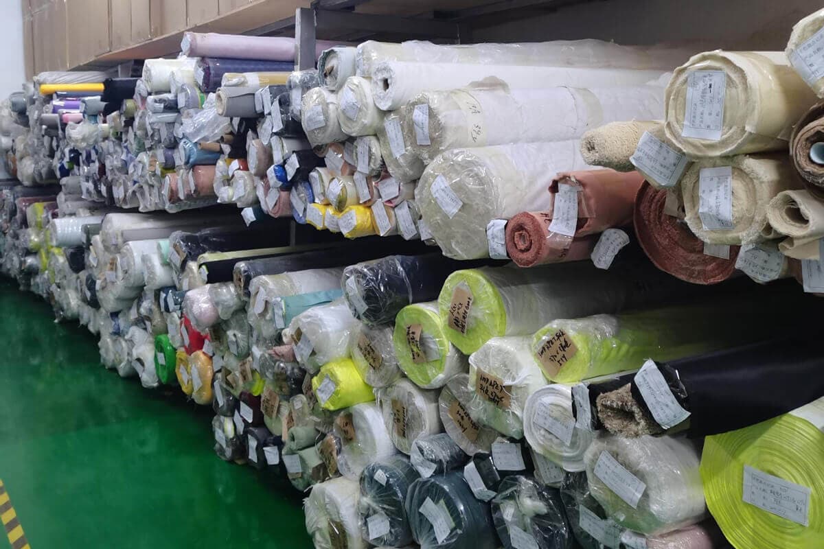 Warehouse of Eco Friendly Fabrics Ready for Production