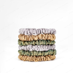 Recycled Polyester Fiber Scrunchie Gold | Vegan Silk Alternative Hair Tie | Sustainable Wholesale - BEA075
