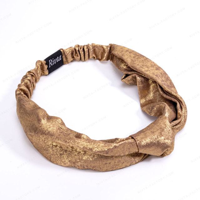 Recycled Polyester Fiber Headbands Gold | Vegan Silk Alternative Headbands | Sustainable Wholesale - BEA076