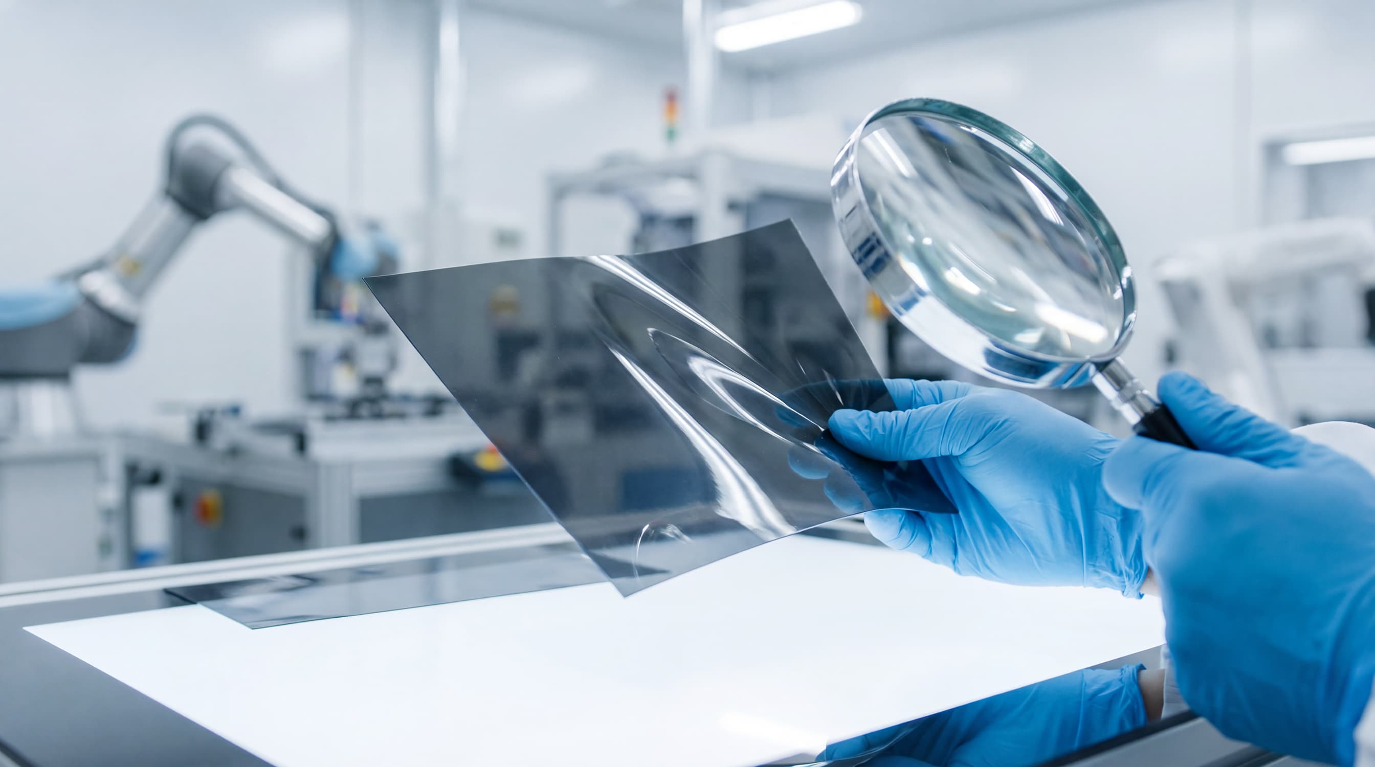 Quality inspectors are checking whether the PVC materials are up to standard