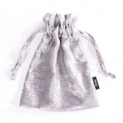 Custom polyester drawstring dust bag for cosmetic packaging with screen-printed logo