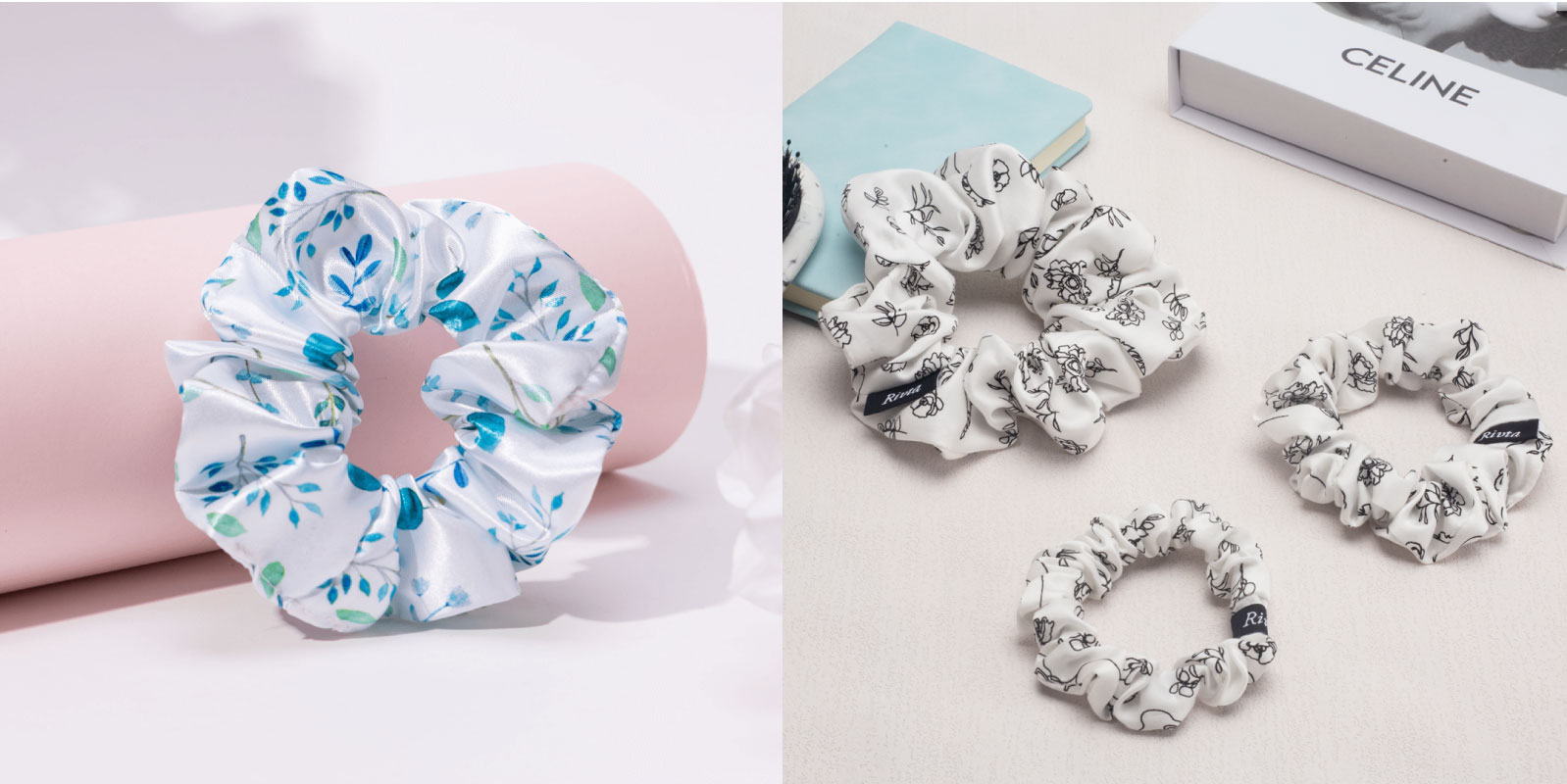 hair accessory material options for cosmetic pouch sets