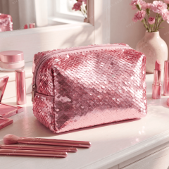 Custom Makeup Pouch | Luxury  Sequin Cosmetic Bags - CBO125