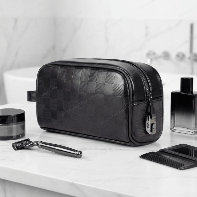 Custom Recycled PU Men's Toiletry Bags - MCBR040