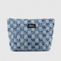 Custom Denim Fabric Cosmetic Bag - CBC215