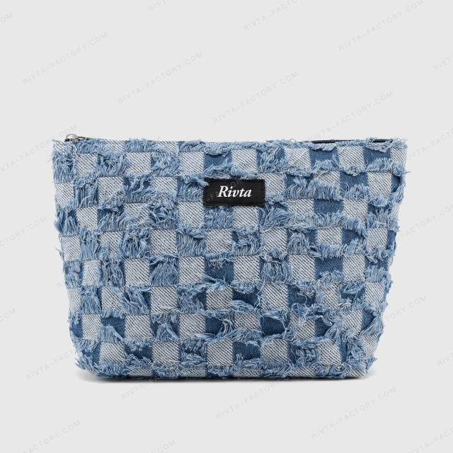 Custom Denim Fabric Cosmetic Bag - CBC215