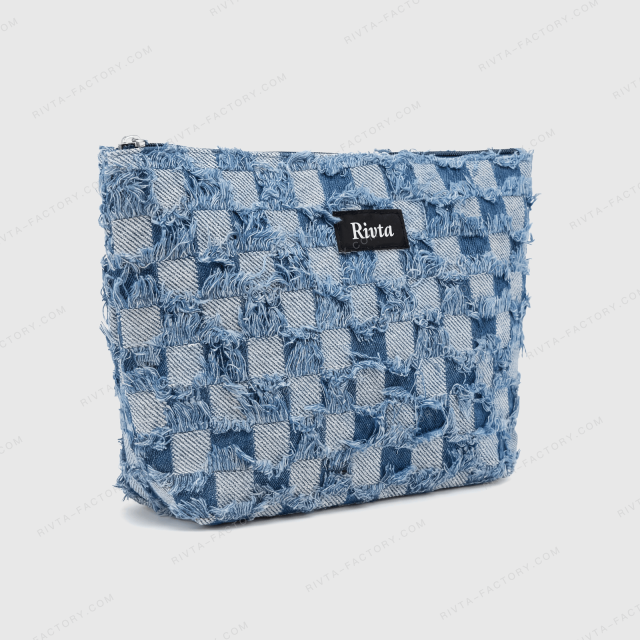 Custom Denim Fabric Cosmetic Bag - CBC215