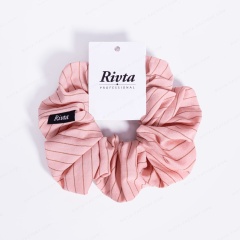 Bamboo Fiber Scrunchie Pink  Vegan Silk Alternative Hair Tie  Sustainable Wholesale - BEA089