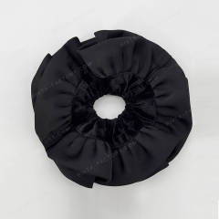 Recycled PET Satin Scrunchie | Black Sustainable Hair Tie | Wholesale - BEA198