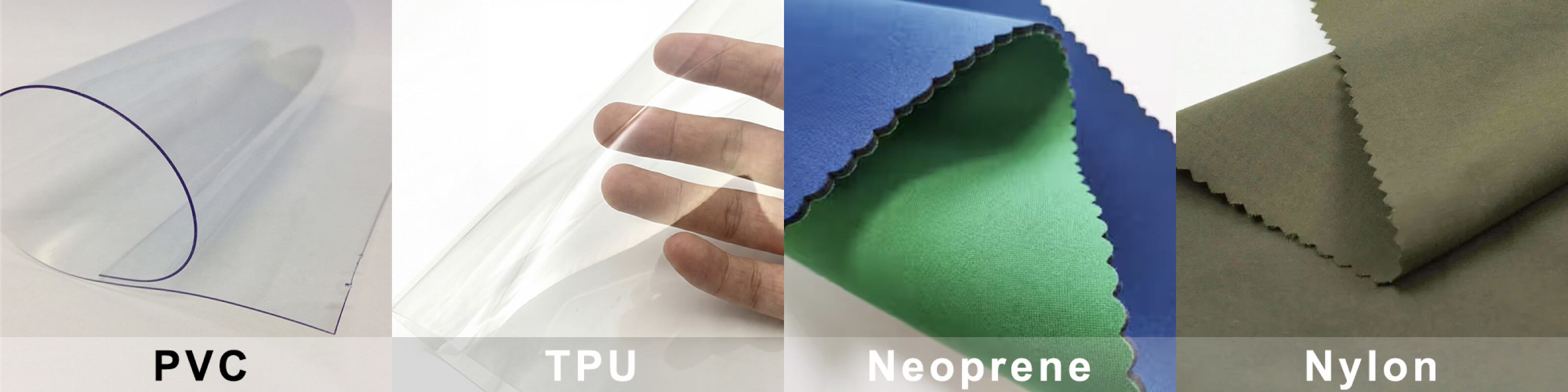 makeup bag material comparison PVC TPU neoprene recycled nylon