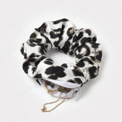 rPET Satin Scrunchie |  Leopard Print Sustainable | Hair Tie  Wholesale - BEA197