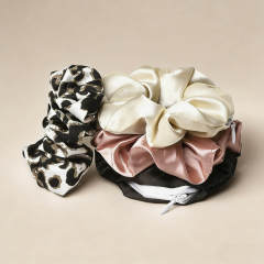 rPET Satin Scrunchie |  Leopard Print Sustainable | Hair Tie  Wholesale - BEA197