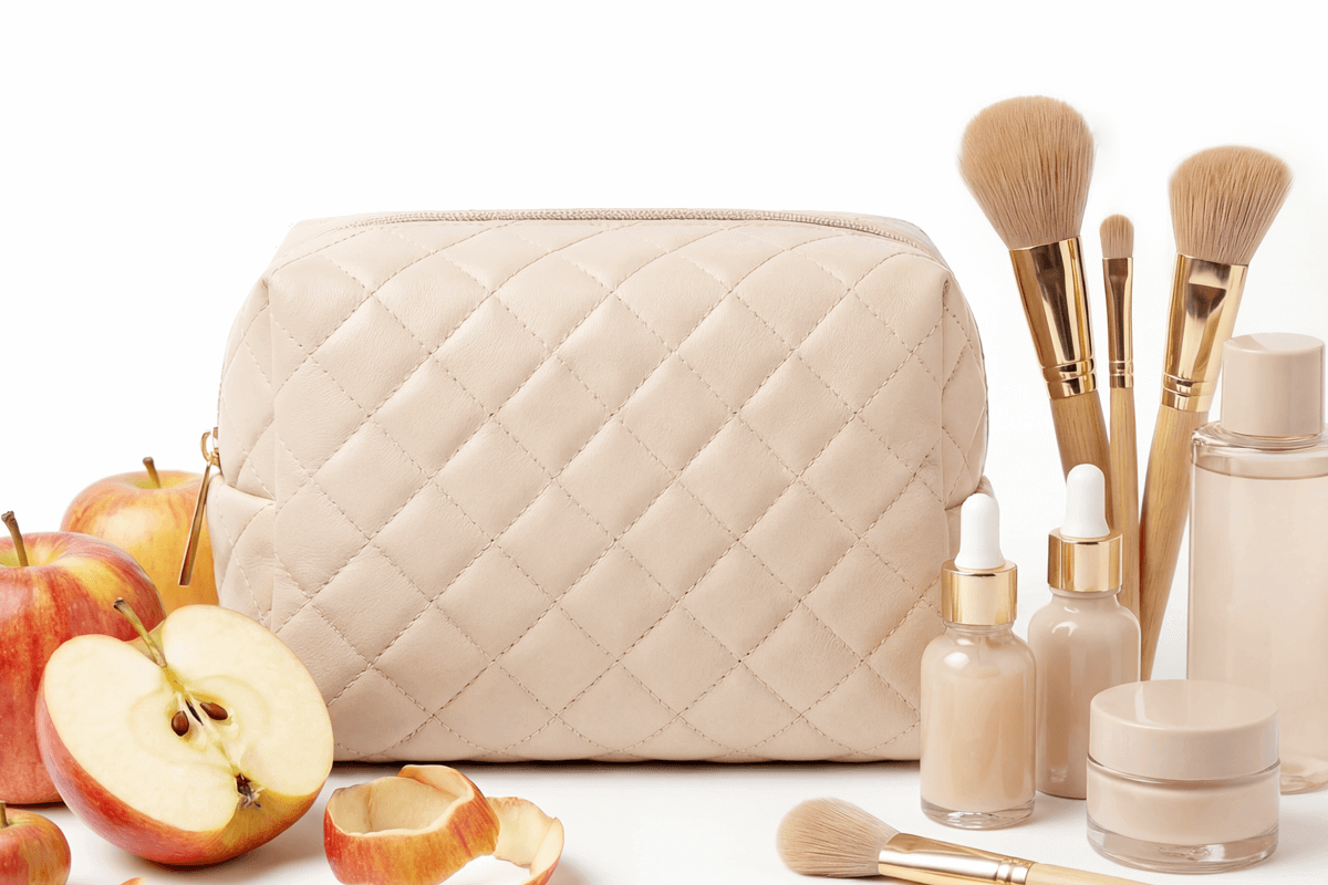 Finished cosmetic pouch sample for OEM quality review