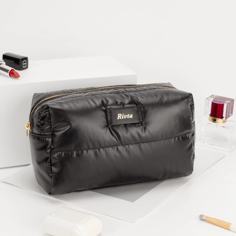 Canvas style rPET cosmetic bags for custom beauty projects