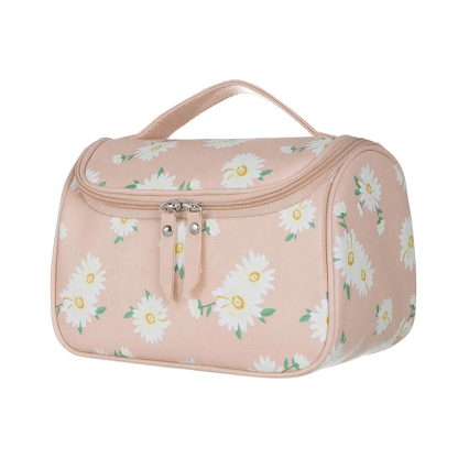 Daisy all-over print cosmetic travel case