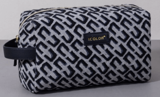 Geometric all-over print cosmetic bag