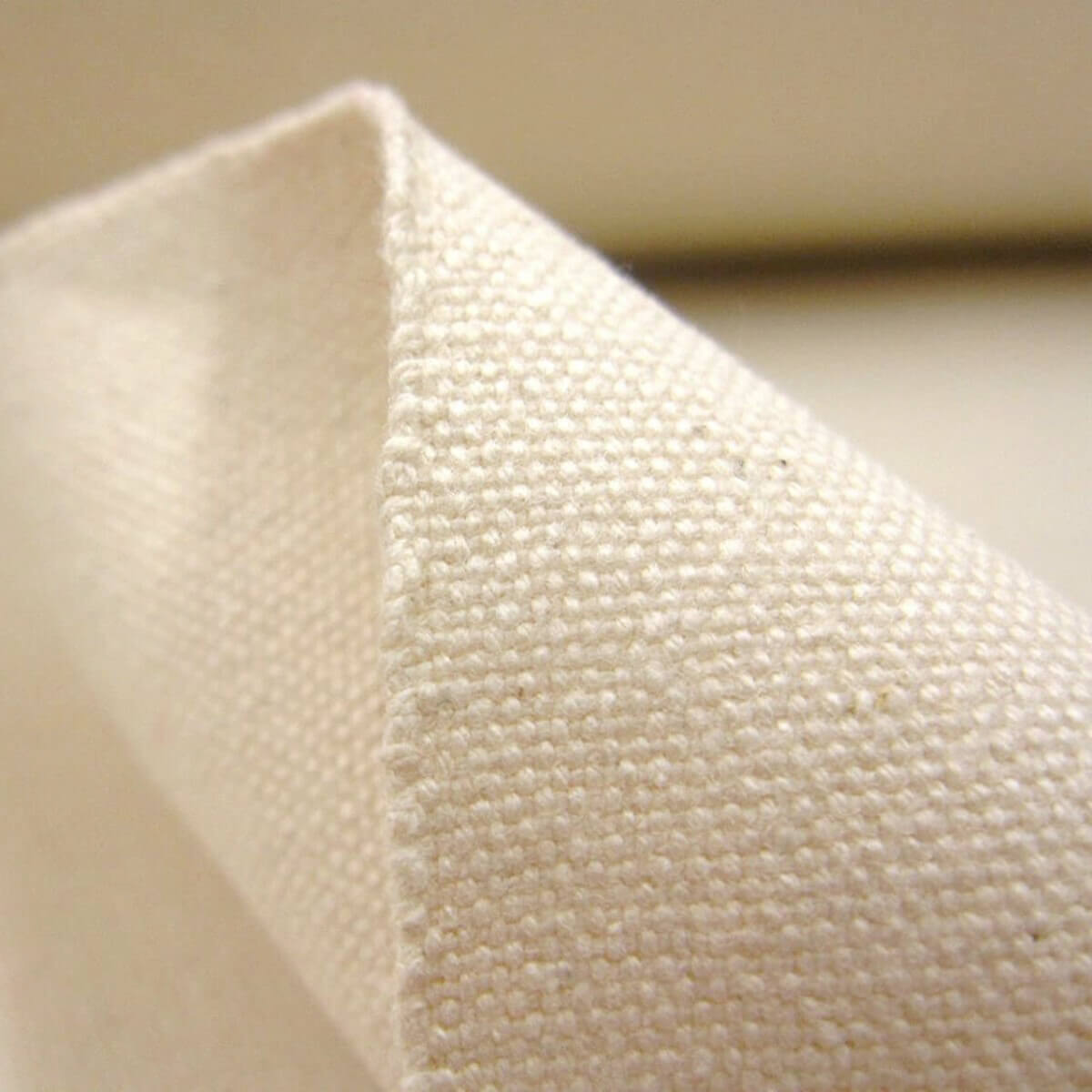Recycled cotton material swatch for natural makeup pouch sourcing