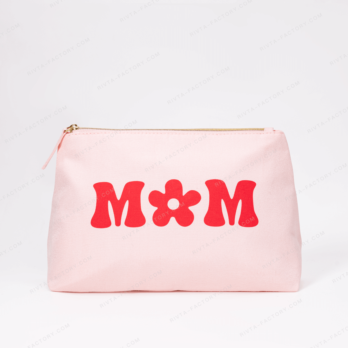 Printed bamboo fiber cosmetic bag sample for beauty brand buyer review