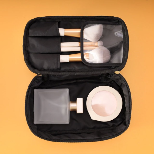 Organizer pouch sample checked with amenity and beauty contents