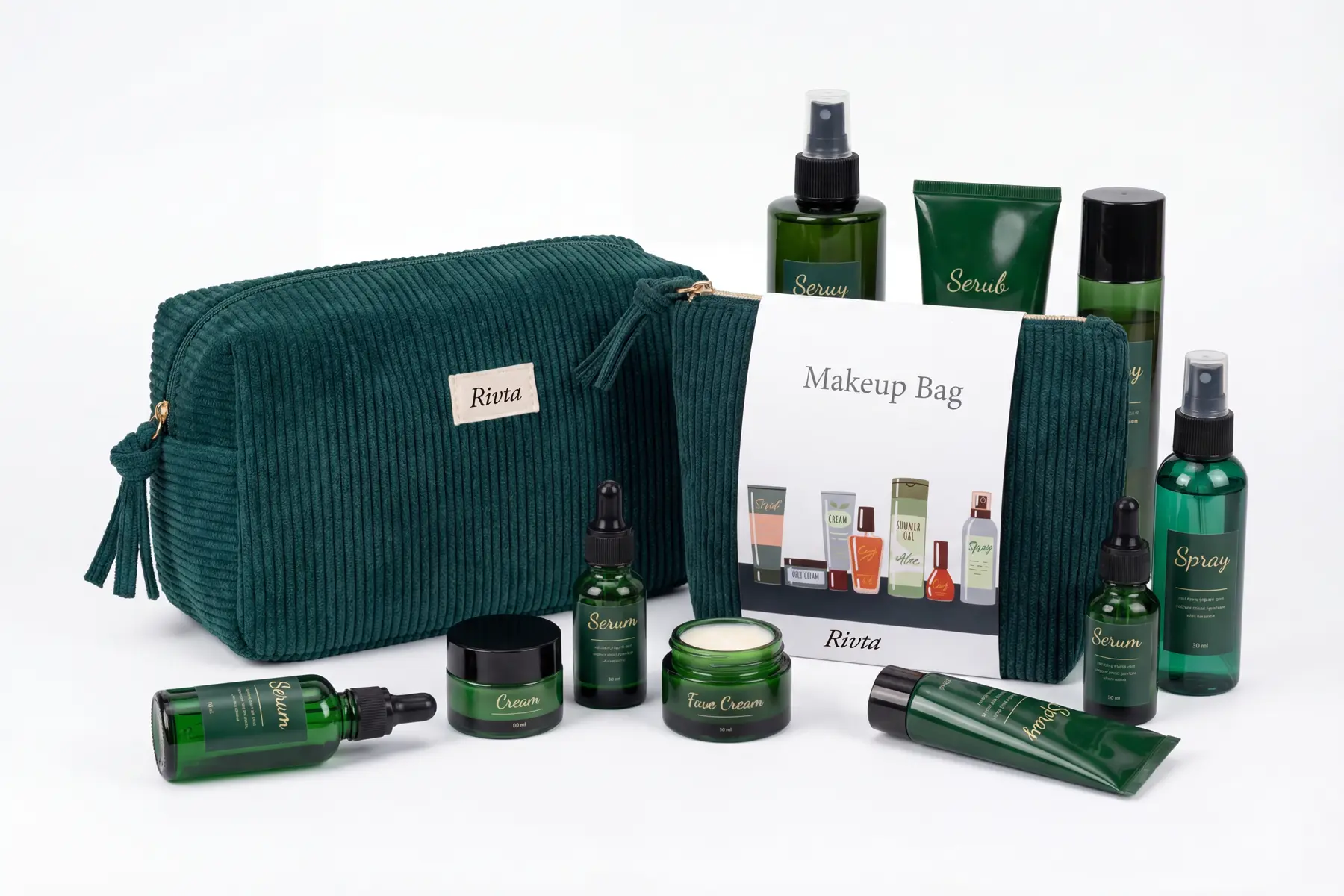 Open premium airline cosmetic pouch for beauty amenity program