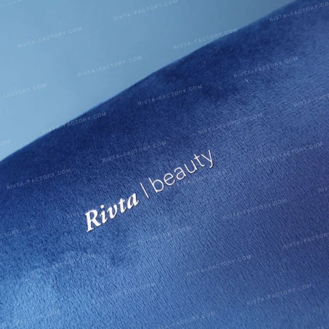 Logo scale check for airline beauty collaboration cosmetic pouch