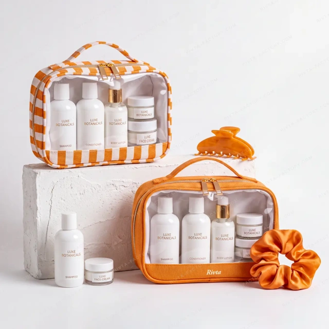 Custom Clear Cosmetic Bags | Bamboo Fiber Travel Makeup Bags - CBT265
