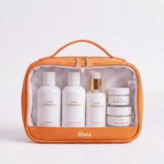 Custom Clear Cosmetic Bags | Bamboo Fiber Travel Makeup Bags - CBT265