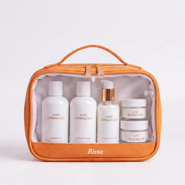 Custom Clear Cosmetic Bags | Bamboo Fiber Travel Makeup Bags - CBT265