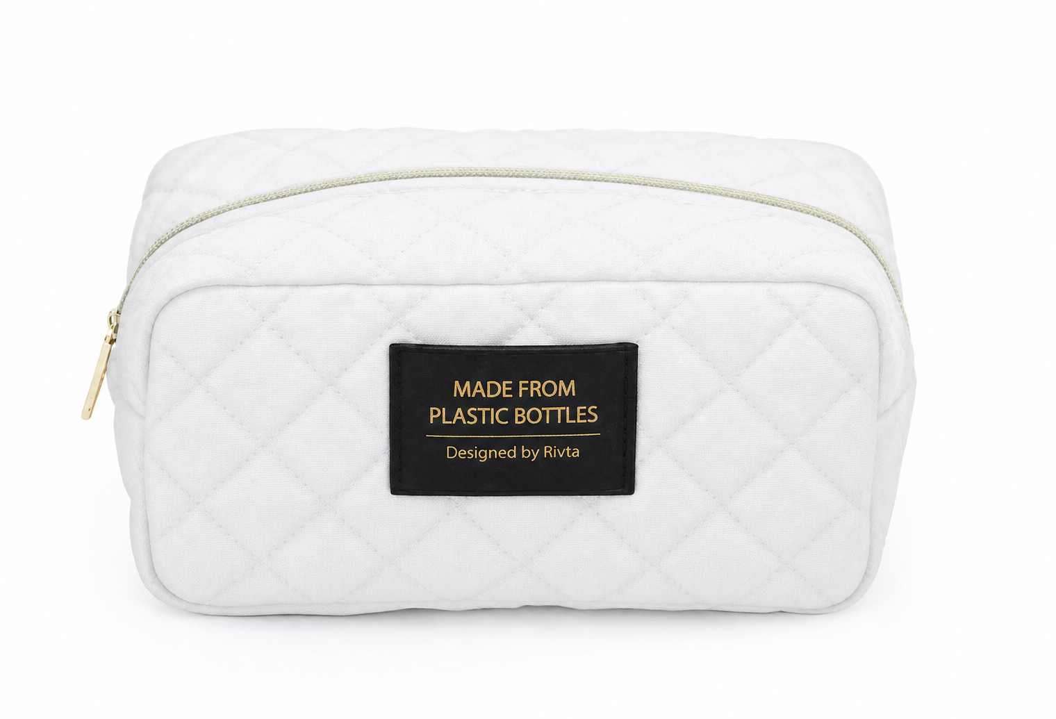 Private label quilted rPET cosmetic bag project G10133