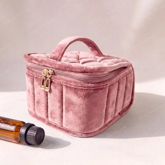 Custom Quilted Recycled Velvet Essential Oil Case - POC044