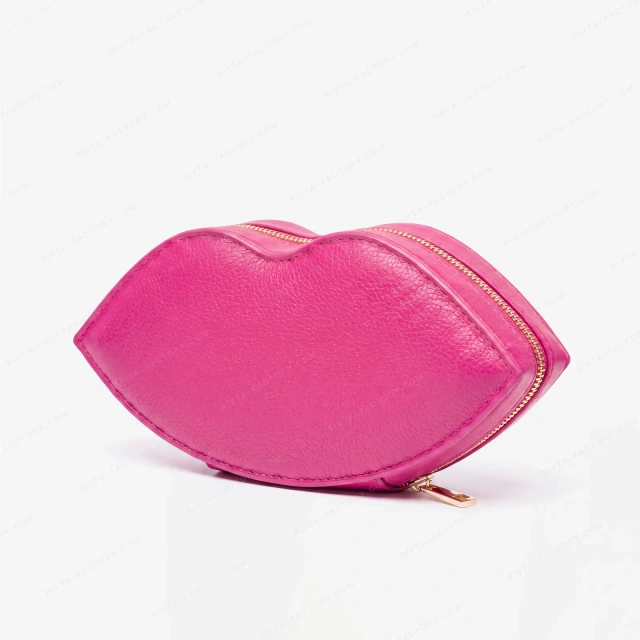 Custom Recycled PU Lip-shaped Makeup Bag - CBP240