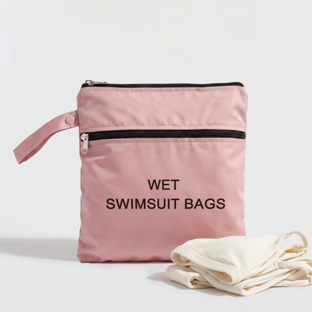 Custom Recycled Nylon Wet Swimsuit Bag with Zipper | Wholesale Waterproof Swim Pouch - CBR344