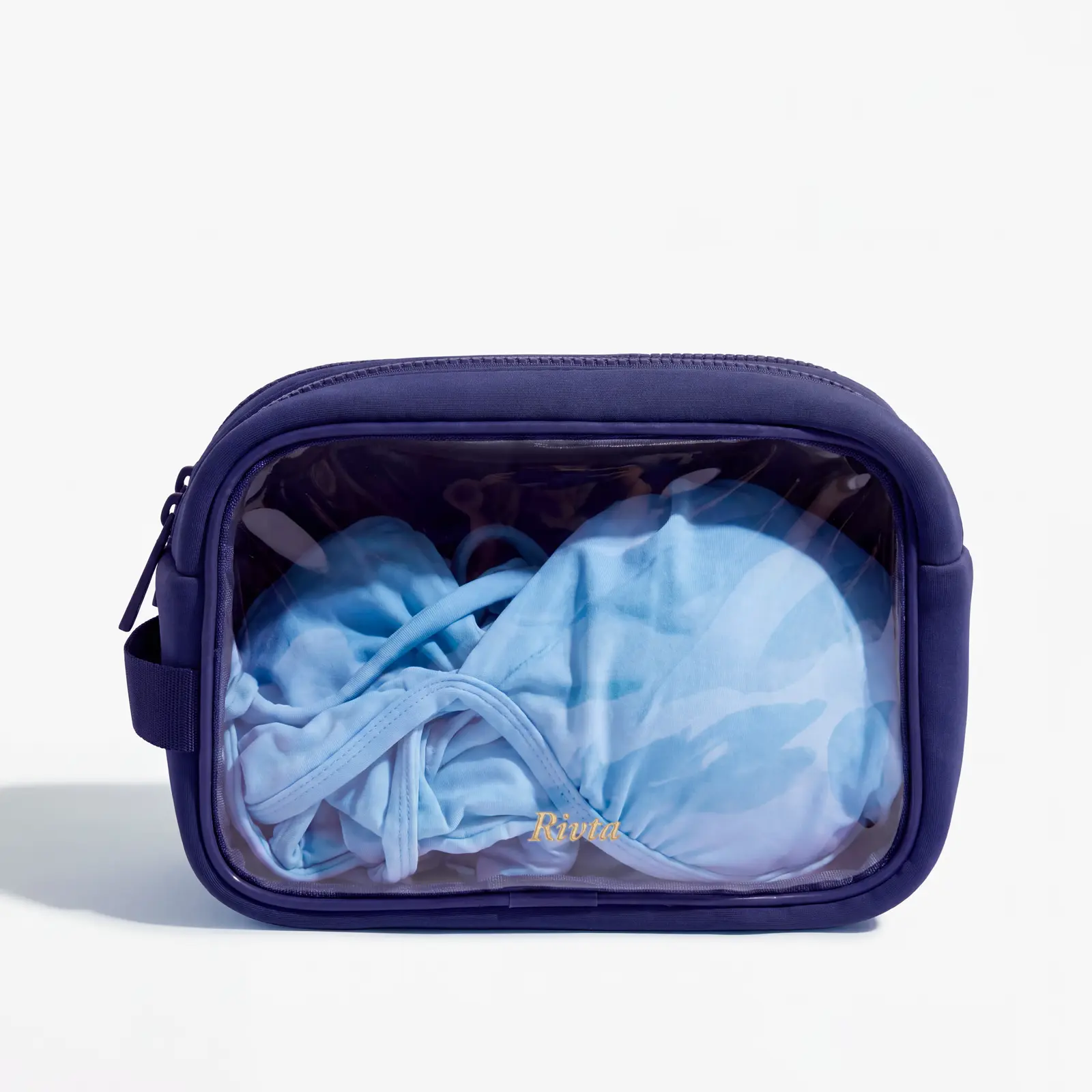 Custom neoprene pouch with clear window and private label travel route for beauty brand OEM project - CBO128