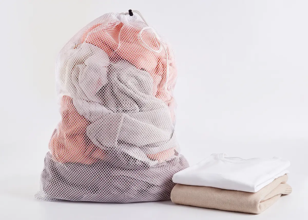Illustrative loaded mesh laundry wash bag review with representative garments
