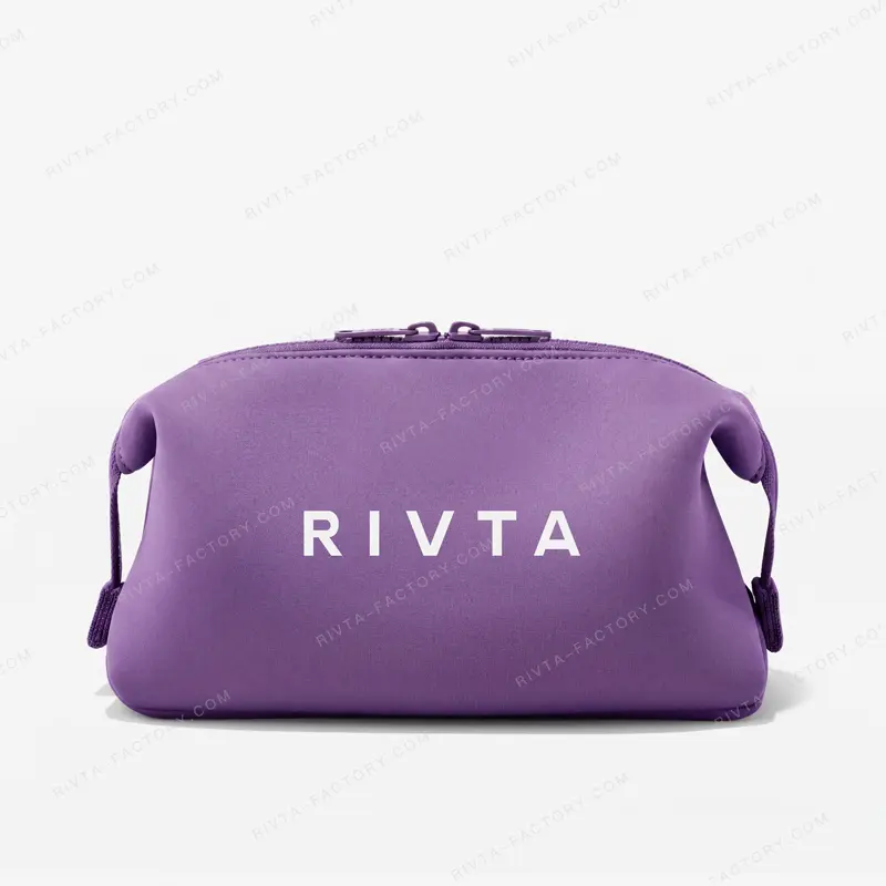 Custom purple neoprene cosmetic bag with logo for beauty brand OEM project - CBO115