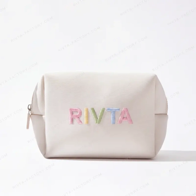 Custom Neoprene Cosmetic Bag with Embroidered Logo | Wholesale Travel Makeup Pouch Manufacturer - CBO129