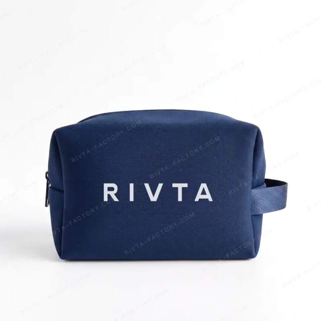 Custom Neoprene Cosmetic Bag with Side Handle | Wholesale Travel Toiletry Pouch Manufacturer - CBO133