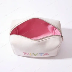 Custom Neoprene Cosmetic Bag with Embroidered Logo | Wholesale Travel Makeup Pouch Manufacturer - CBO129