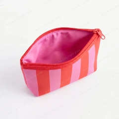 Custom Striped Neoprene Cosmetic Bag | Wholesale Travel Makeup Pouch Manufacturer - CBO130