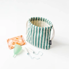 Custom Cotton Drawstring Period Pouch | Wholesale Feminine Hygiene Bag Manufacturer - CBC223
