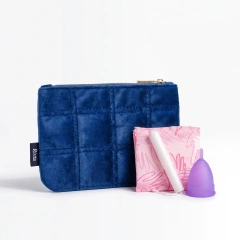 Custom Quilted Recycled Velvet Period Pouch | Wholesale Feminine Hygiene Bag Manufacturer - CBR351