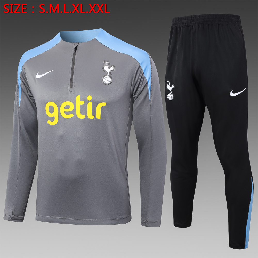 【Adult Training Wear】B883# 2425 Half-drawn Tottenham dark gray
