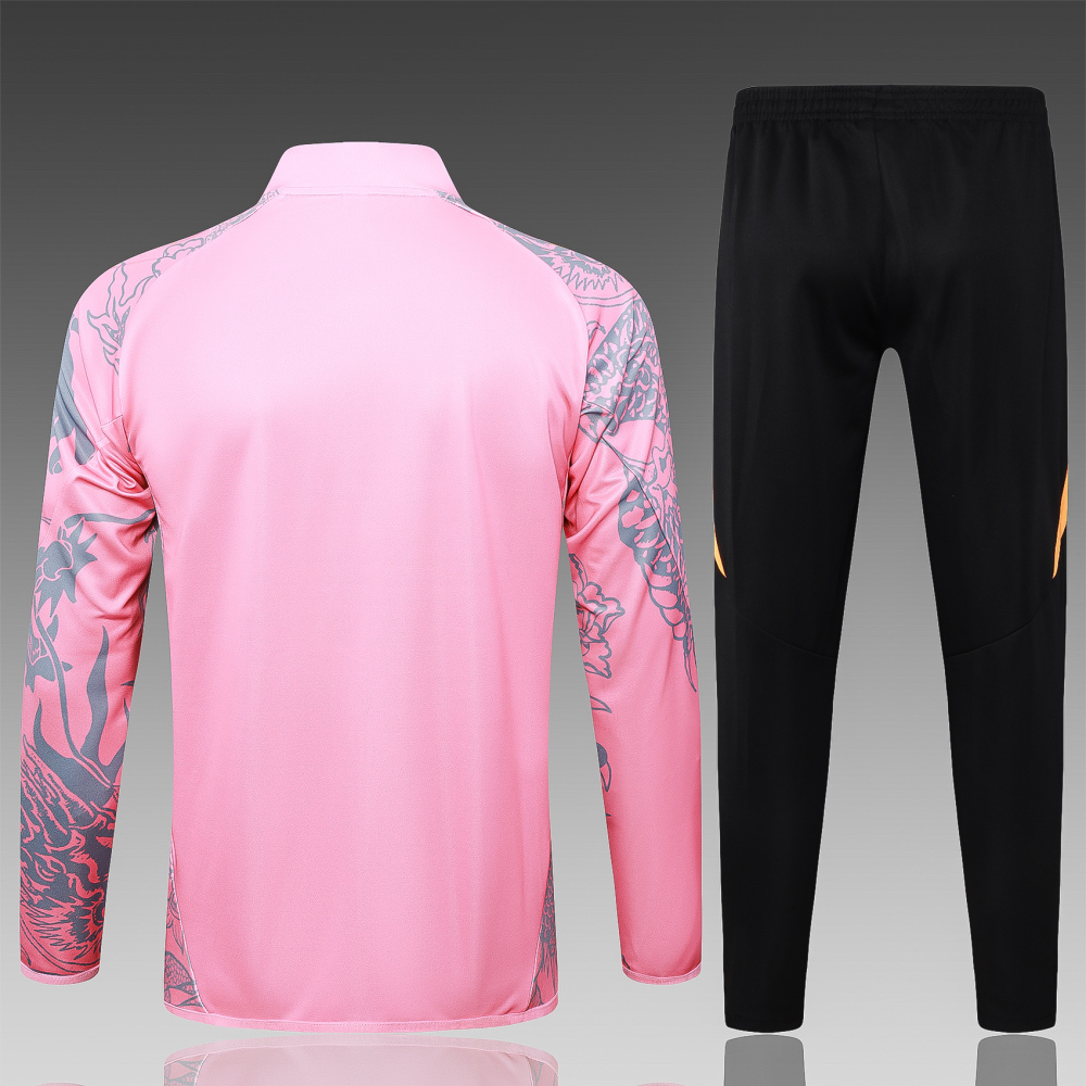【Adult Training Wear】A801# 2425 Long pull Real Madrid pink (inkjet dragon)