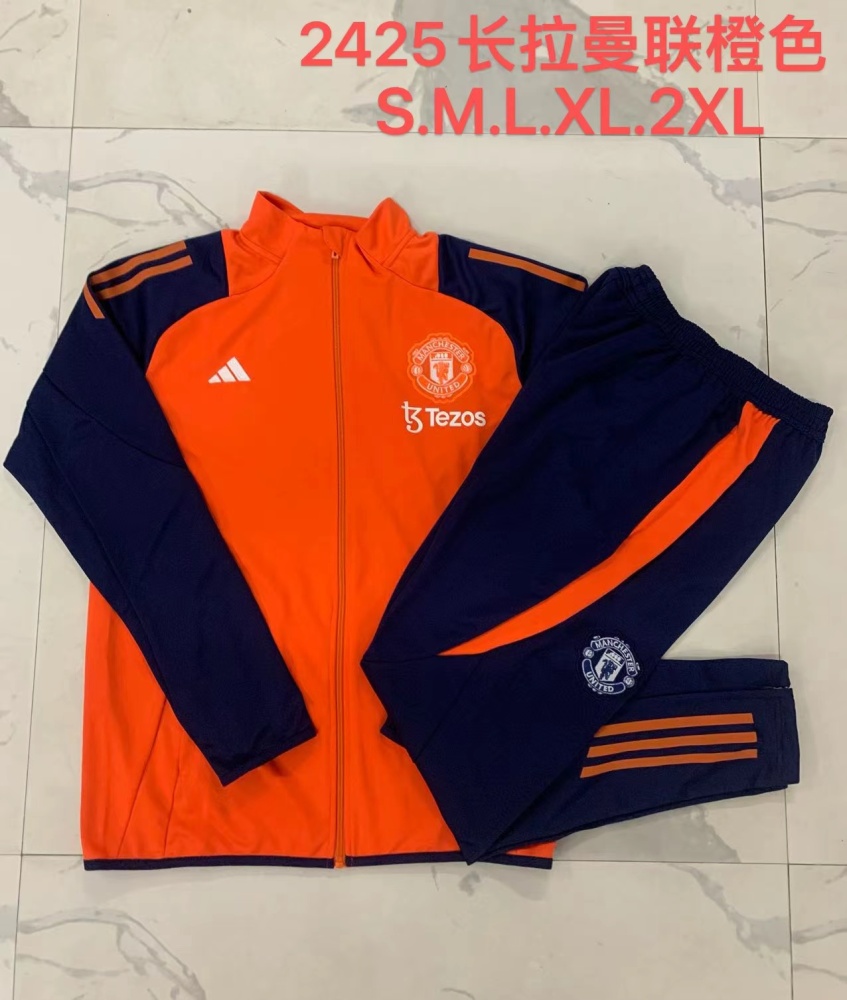 【Adult Training Wear】A756# 2425 Long pull Manchester United orange
