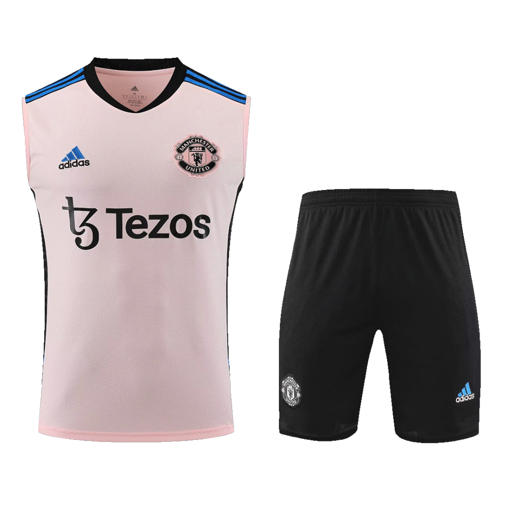 Manchester United Sleeveless Training Kit (Top+Shorts) Pink 2022/23