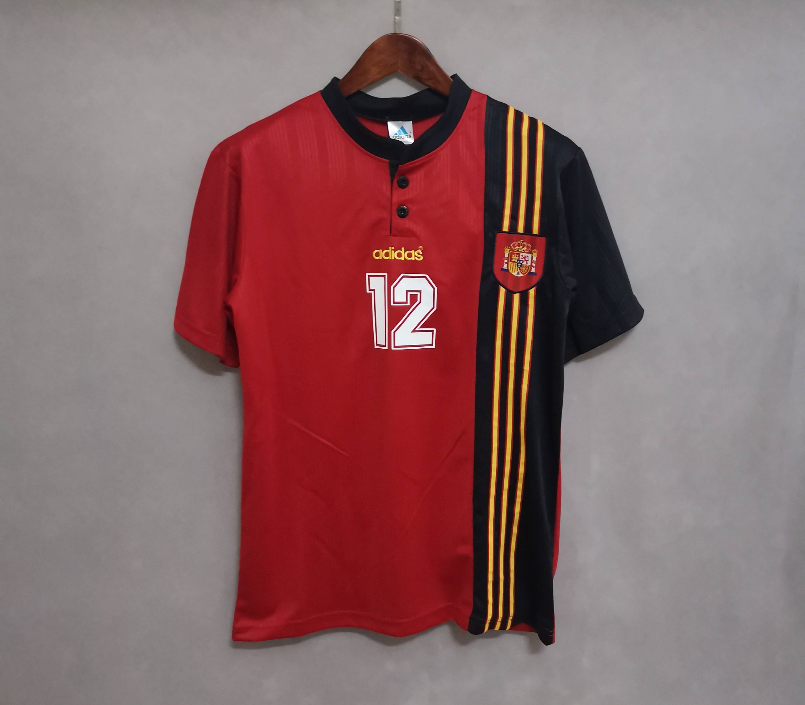 1996 Spain Home Euro Cup Retro Jersey