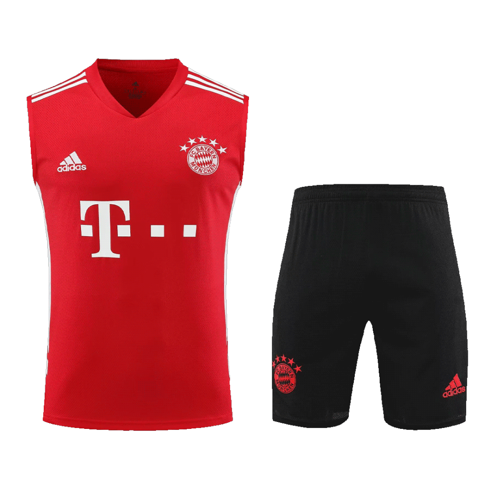 Bayern Munich Sleeveless Training Kit (Top+Shorts) Red 2023/24