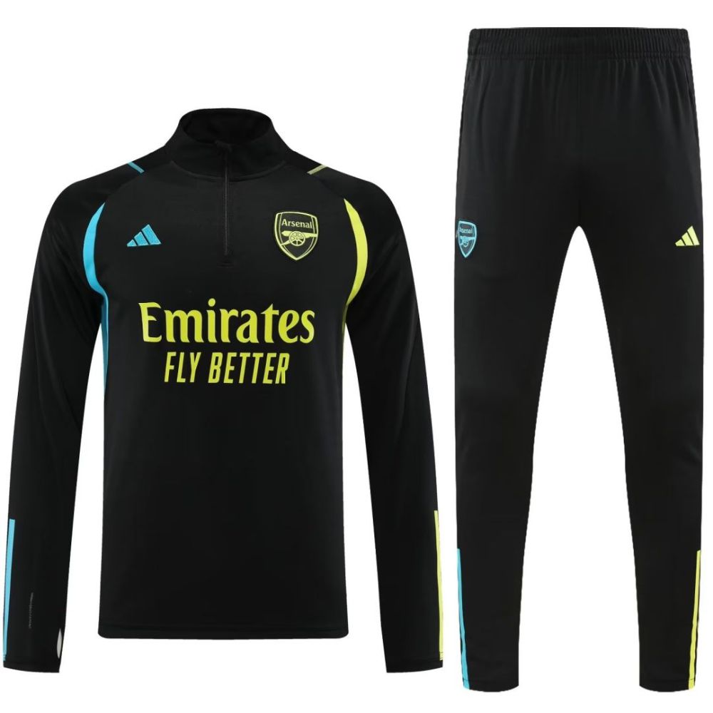 Arsenal Zipper Sweatshirt Kit(Top+Pants) Black 2023/24