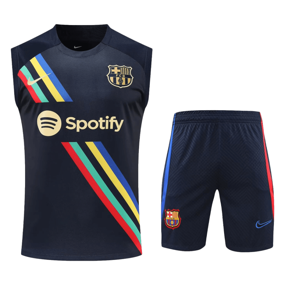 Barcelona Sleeveless Training Kit (Top+Shorts) Black 2022/23