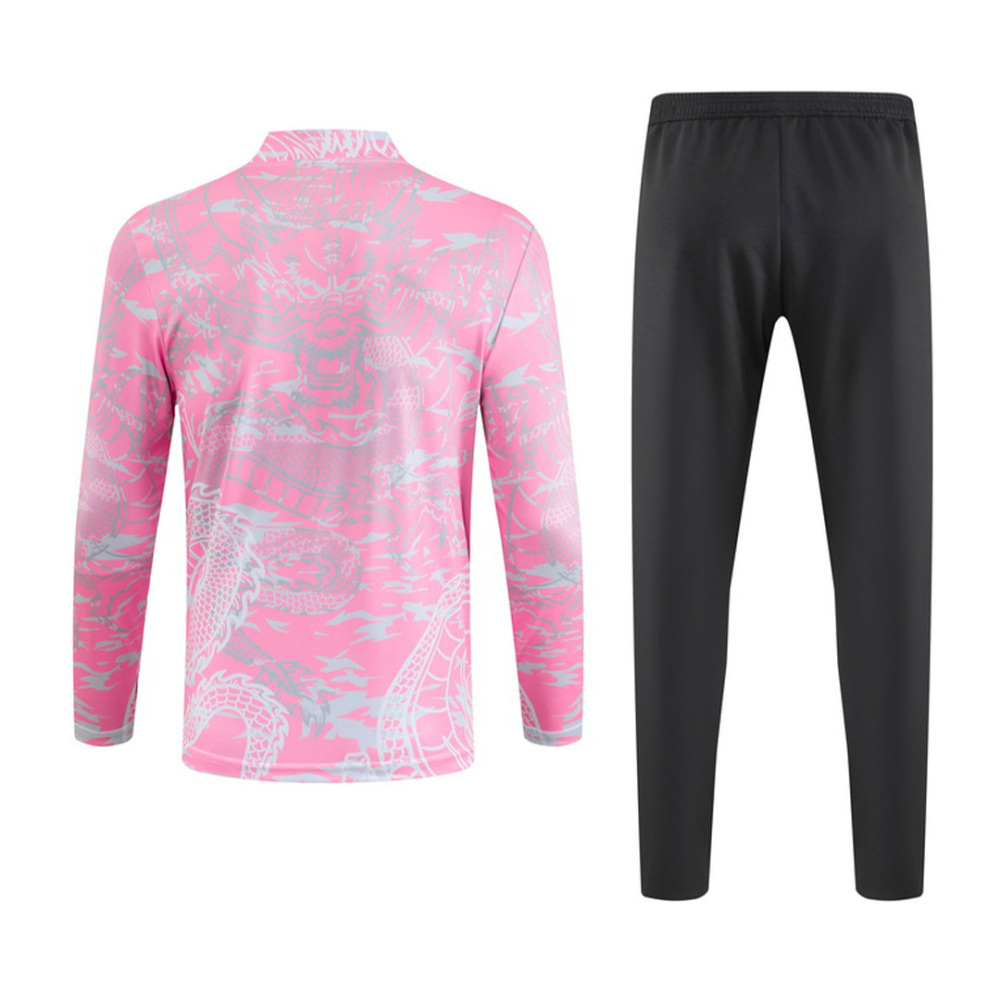 Kids Real Madrid Zipper Sweatshirt Kit(Top+Pants) Pink 2023/24